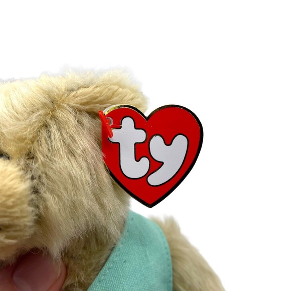 Ty Attic Treasures Collection OLIVIA Bear Blue vest Beanie Bear Jointed Posable - Picture 7 of 12